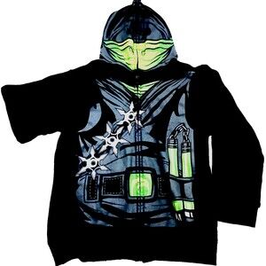 Ninja Hoodie Zip Over Face Sweatshirt FSD Four Seasons Black M Youth Turtles